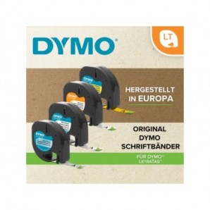 Nastro per etichettatrici Dymo LT plastica 12 mm x 4 m nero/bianco S0721610_559518