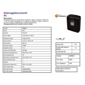 Distruggidocumenti uso personale FELLOWES Powershred® 6C P-4 taglio a frammento - 4686601_934481