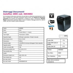 Distruggidocumenti uso moderato FELLOWES AutoMax™ 200C P-4 32 l taglio a frammento - 4653602_302184