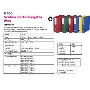 Scatola portaprogetti LEONARDI Plus PPL 25,5x35,5 cm - dorso 4 cm azzurro U204AZ_194780