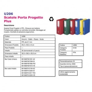 Scatole portaprogetti LEONARDI Plus PPL 25,5x35,5 cm - dorso 6 cm azzurro U206AZ_194799