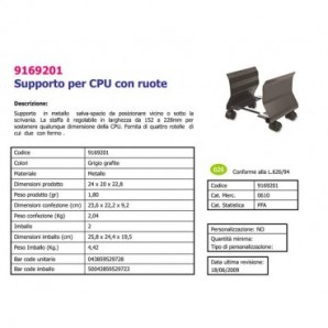 Supporto FELLOWES Premium per CPU acciaio nero 24,1x20,3x22,9 cm 9169201_137728