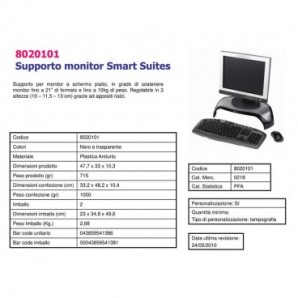 Supporto FELLOWES Smart Suites per monitor plastica grigio/nero 30x53 cm 8020101_802421