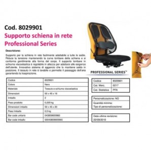 Supporto FELLOWES Professional Series™ per schiena tessuto in rete nero 50x45x16cm - 8029901_219326