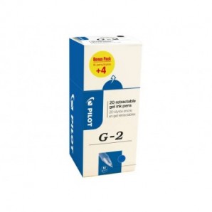 Penna gel a scatto Pilot Gel G-2 0,7 mm blu Value Pack 16+4 GRATIS - 000018_934588