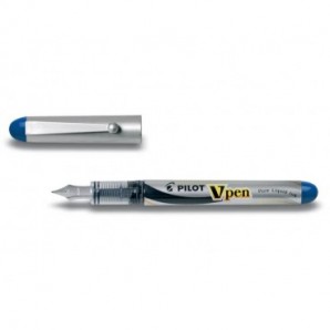 Penna stilografica usa e getta Pilot V-Pen Silver M blu tratto 0,5 mm 007571_369443