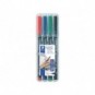 Penne a punta sintetica Staedtler Lumocolor permanent pen 313 s assortiti astuccio da 4 pezzi - 313 WP4_500046