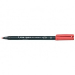 Penna a punta sintetica Staedtler Lumocolor permanent pen 313 S rosso 313-2_087092