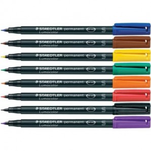 Penna a punta sintetica Staedtler Lumocolor permanent pen 313 S blu 313-3_013151