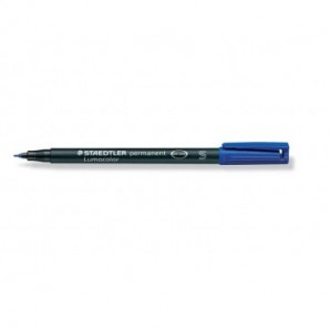 Penna a punta sintetica Staedtler Lumocolor permanent pen 313 S blu 313-3_013151