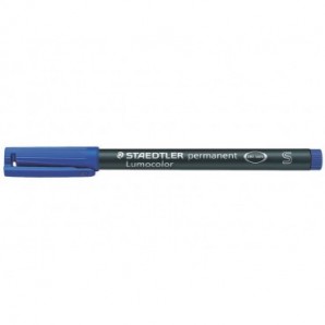 Penna a punta sintetica Staedtler Lumocolor permanent pen 313 S blu 313-3_013151