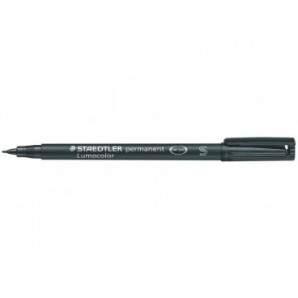 Penna a punta sintetica Staedtler Lumocolor permanent pen 313 S nero 313-9_013143