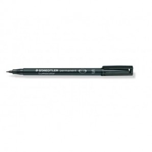 Penna a punta sintetica Staedtler Lumocolor permanent pen 313 S nero 313-9_013143