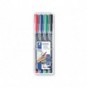 Penne a punta sintetica Staedtler Lumocolor permanent pen 317 M assortiti astuccio da 4 pezzi - 317 WP4_500100