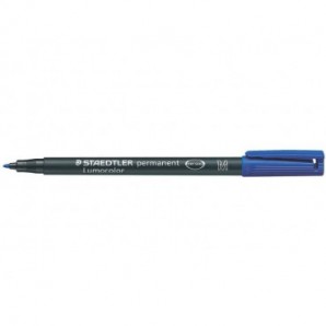 Penna a punta sintetica Staedtler Lumocolor permanent pen 317 M blu 317-3_013372