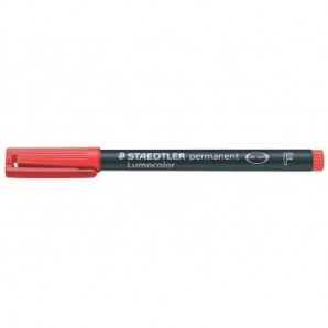 Penna a punta sintetica Staedtler Lumocolor permanent pen 318 F rosso 318-2_013569