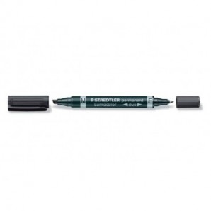 Marcatore doppia punta Staedtler Lumocolor permanent duo 348 0,6-1,5 mm nero - 348-9_939362