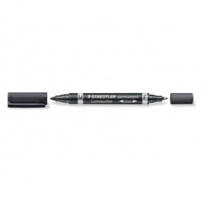 Marcatore doppia punta Staedtler Lumocolor permanent duo 348 0,6-1,5 mm nero - 348-9_939362