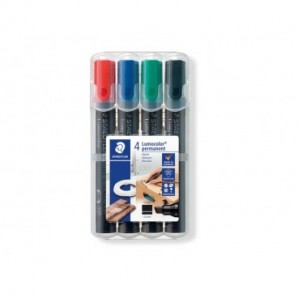 Marcatori punta a scalpello Staedtler Lumocolor permanent marker 350 astuccio da 4 pezzi - 350 WP4_570644