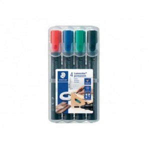 Marcatori permanente punta tonda Staedtler Lumocolor permanent marker 352 assortiti astuccio da 4 pezzi - 352 WP4_570652