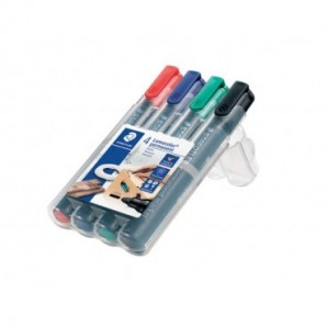 Marcatori permanente punta tonda Staedtler Lumocolor permanent marker 352 assortiti astuccio da 4 pezzi - 352 WP4_570652