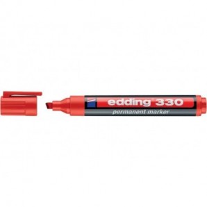 Marcatore permanente edding 330 punta scalpello 1-5 mm rosso 4-330002_269543