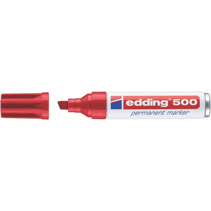 Marcatore permanente edding 500 punta scalpello 2-7 mm rosso 4-500002_698105