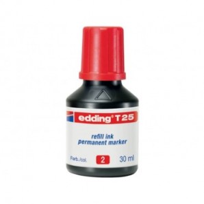 Inchiostro permanente per ricarica edding T 25 rosso - 30 ml 4-T25002