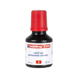 Inchiostro permanente per ricarica edding T 25 rosso - 30 ml 4-T25002