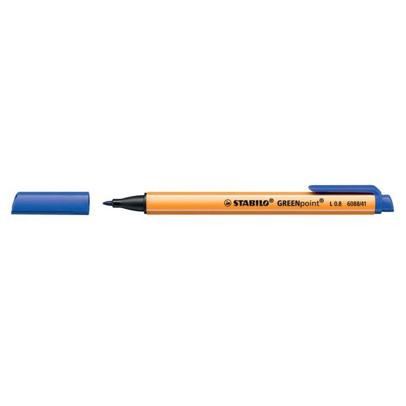 Penna con punta in fibra Stabilo GREENpoint 0,8 mm blu 6088/41_216786