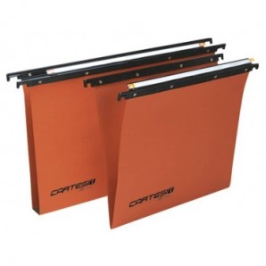 Cartelle sospese orizzontali per cassetti CARTESIO 38 cm fondo V arancio Conf. 50 pezzi - 100/380 -B2_362508