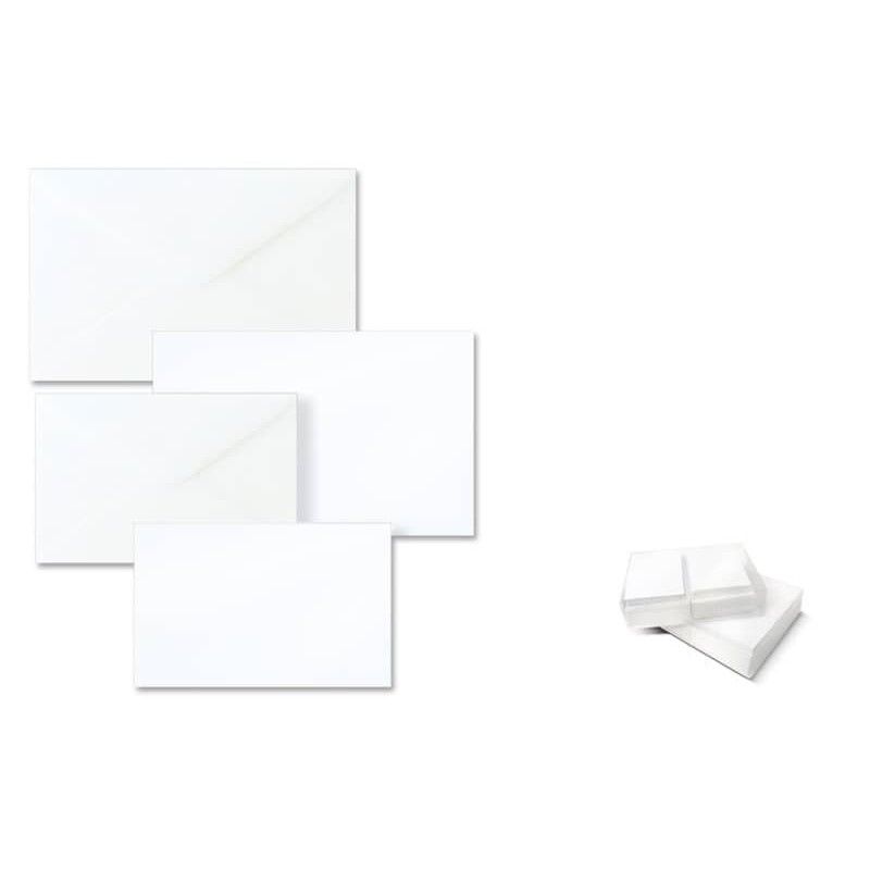 Biglietti con buste Ellebi - Sadoch Dalmazia \\"formato 9\\" 9x14 cm bianco Conf. 100 pezzi - 8309_897682