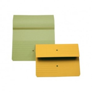 Cartelline con tasca 4Mat A4 in carta woodstock 225 g/m² dorso 3 cm giallo conf. da 10 pezzi - 3240 04_859662
