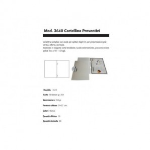 Cartelline con naselli 4Mat A4 in bindakote 250 g/m² bianco conf. da 10 pezzi - 3640_859719