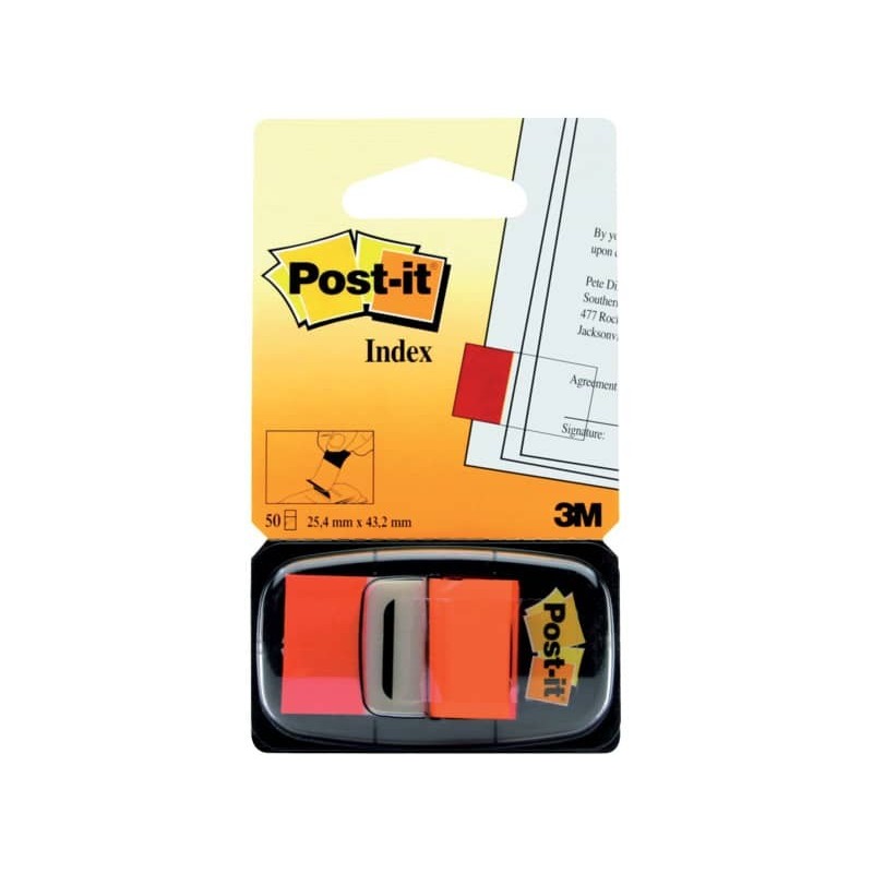 Segnapagina removibili Post-it® Index Medium con dispenser arancione arancione 50 segnapagina - 680-4_182457