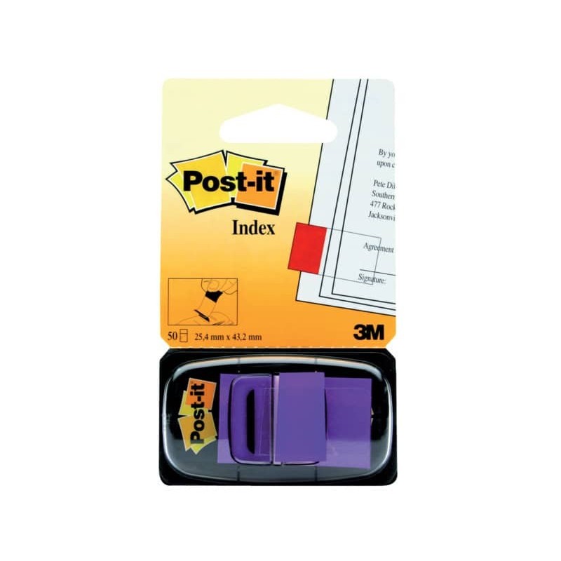 Segnapagina removibili Post-it® Index Medium con dispenser lilla 50 segnapagina - 680-8_324726