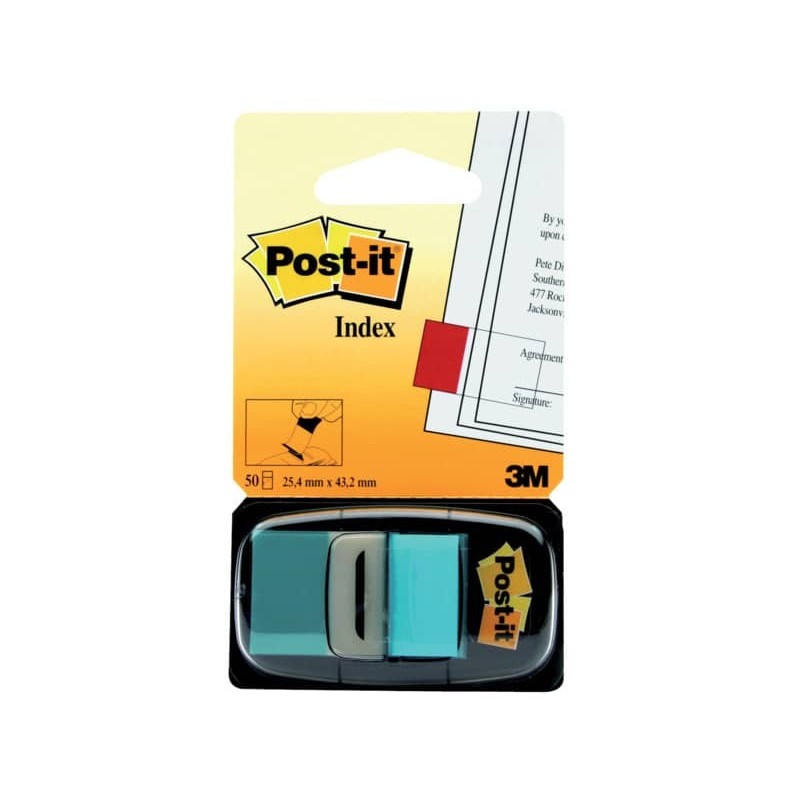 Segnapagina removibili Post-it® Index Medium con dispenser blu brillante 50 segnapagina - 680-23_402549