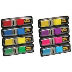 Segnapagina removibili Post-it® Index Mini con dispenser blu, giallo, verde, rosso 4 confezioni da 35 - 683-4_694287