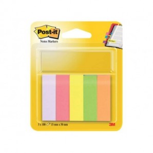 Segnapagina removibili in carta Post-it® Notes Markers neon assortiti 5 blocchetti da 100 fogli - 670-5_493362