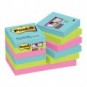 Foglietti riposizionabili Post-it® Super Sticky Miami 47,6x47,6 mm Miami conf. 12 blocc. da 90 ff - 622-12SS-MIA_159968