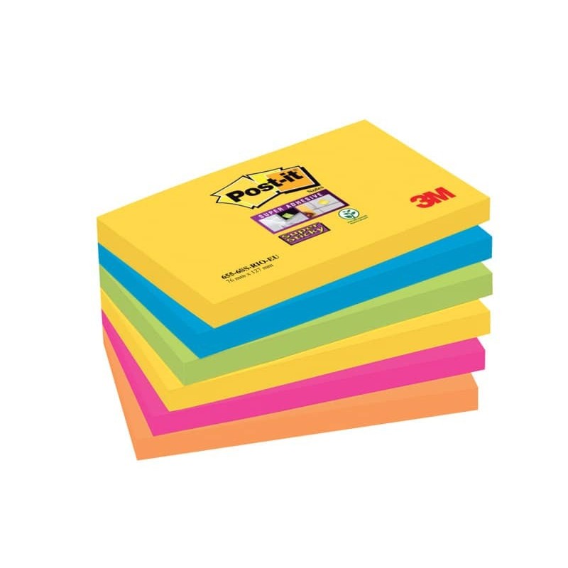 Foglietti riposizionabili Post-it® assortiti - conf. 6 blocchetti da 90 ff 655-6SS RIO_308913