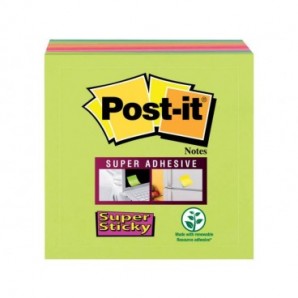 Foglietti Post-it® Super Sticky Notes a righe assortiti conf. 8 blocchetti da 45 ff - 654-8SS-RBW-EU