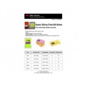 Foglietti riposizionabili Post-it® Cubo Super Sticky Notes 76x76 mm giallo oro 2028-S_057979