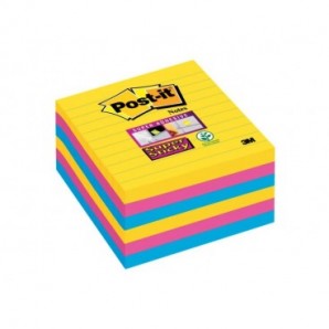 Foglietti Post-it® Super Sticky Notes Rio de Janeiro a righe assortiti conf. 6 blocchetti da 90 ff - 675-SS6RIO-EU