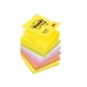 Foglietti colorati Post-it® Ricarica Z-Notes Super Sticky neon assortiti cf. 6 blocchetti da 100 ff - R330-NR