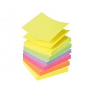 Foglietti colorati Post-it® Ricarica Z-Notes Super Sticky neon assortiti cf. 6 blocchetti da 100 ff - R330-NR