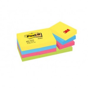 Foglietti riposizionabili Post-it® Notes Energy 51x38 mm neon assortiti conf. 12 blocchetti da 100 ff - 653-TFEN_388188