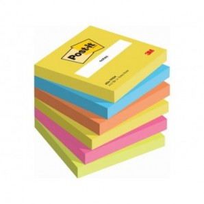 Foglietti riposizionabili Post-it® Notes Energy 76x76 mm neon assortiti conf. 6 bloc. da 100 ff - 654-TFEN_388276