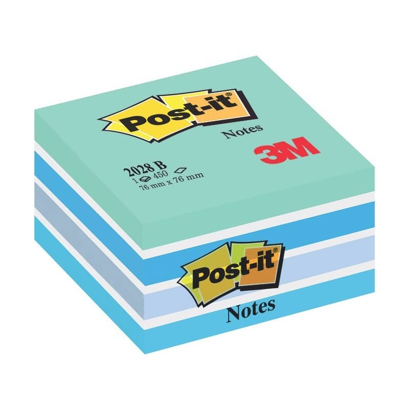 Foglietti riposizionabili Post-it® Notes Cubo 76x76 mm 450 ff blu pastello 2028-B_045453