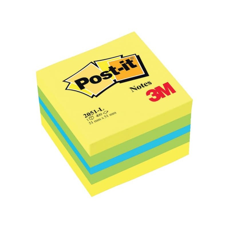 Foglietti riposizionabili colorati Post-it® Notes Minicubo 51x51 mm giallo 400 ff - 2051-L_173111